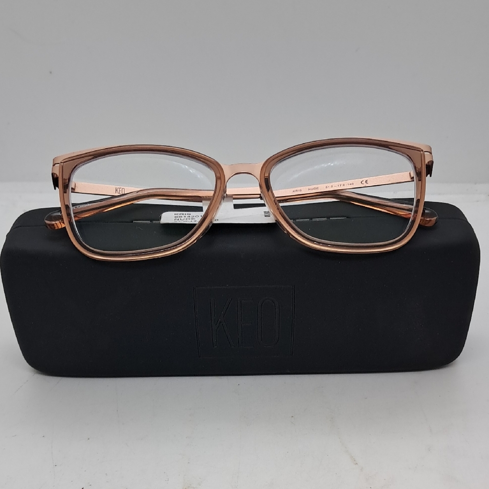 NWT RX-ABLE KEO Eyeglass Frames  KRIS NUDE, With Case